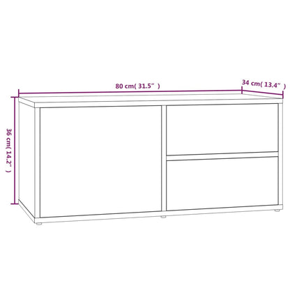 TV-möbel brun ek TV-bänk 80x34x36 cm