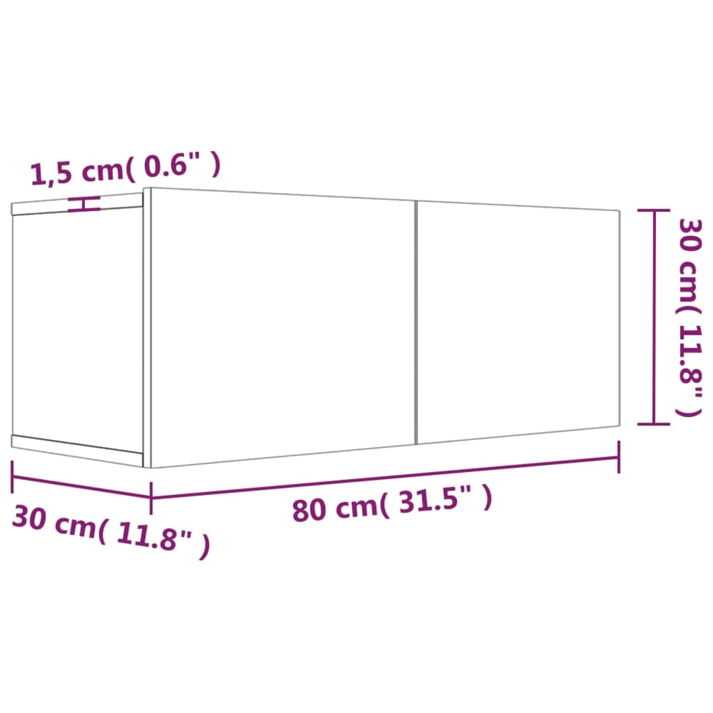 TV-möbel brun ek TV-bänk 80x30x30 cm