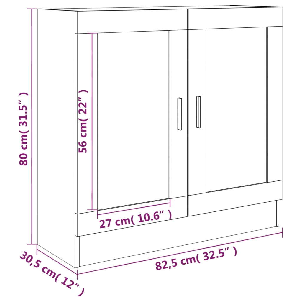 Vitrinskåpl rökfärgad ek 82,5x30,5x80 cm