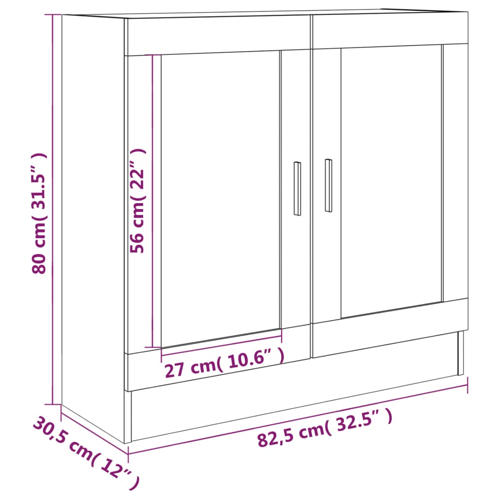 Vitriinikaappi ruskea tammi 82,5x30,5x80 cm