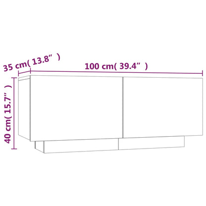 TV-möbel rökfärgad ek TV-bänk 100x35x40 cm