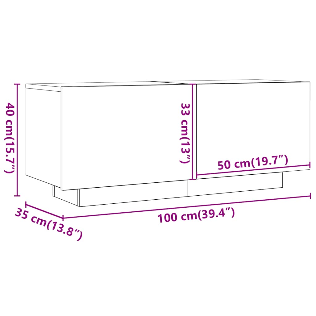 TV-möbel brun ek TV-bänk 100x35x40 cm