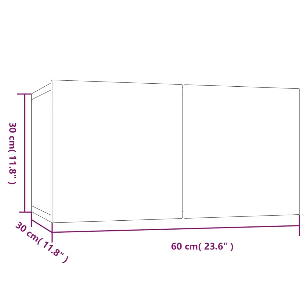 Väggskåp rökfärgad ek 60x30x30 cm konstruerat trä