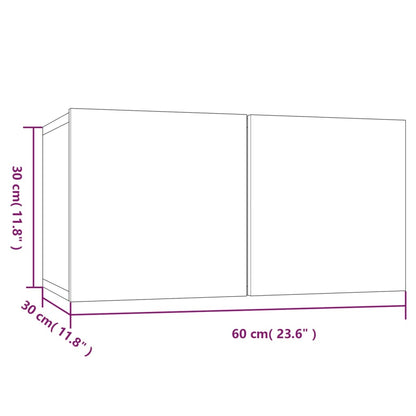 Väggskåp rökfärgad ek 60x30x30 cm konstruerat trä