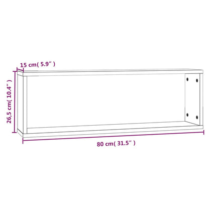 Seinähylly ruskea tammi 80x15x26,5 cm 4 kpl