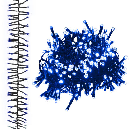 Juldekoration Utomhusbelysning Ljusslinga med 1000 LED cluster blå 11 m PVC