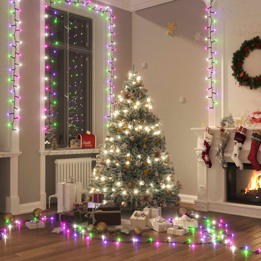 Juldekoration Inomhus Kompakt ljusslinga med 1000 LED flerfärgad pastell 25 m PVC