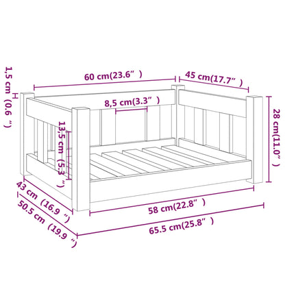 Koiran sänky Koiran sänky musta 65,5x50,5x28 massiivimäntyä