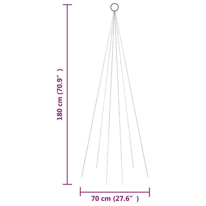 Joulukuusi Ulkona lipputankoon sininen 108 LEDiä 180 cm