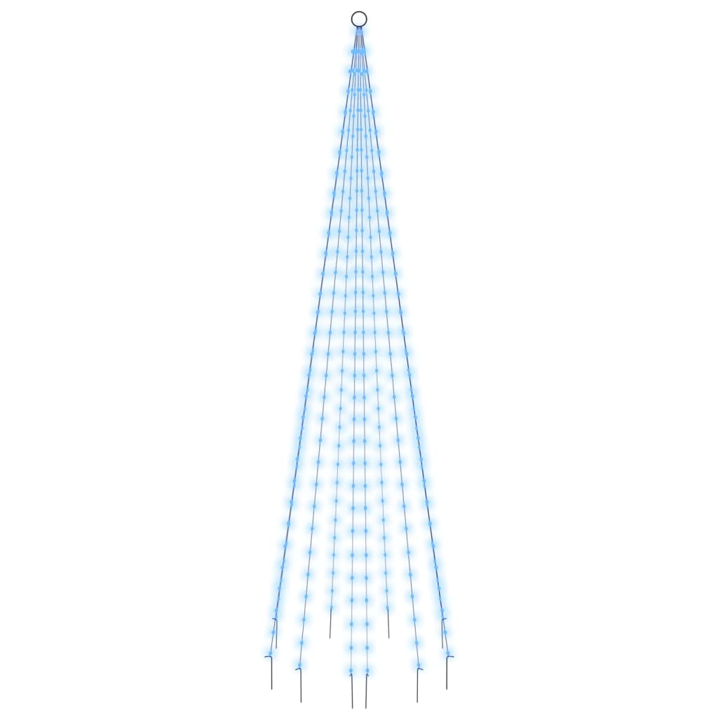 Julgran Utomhus på flaggstång blå 310 LEDs 300 cm