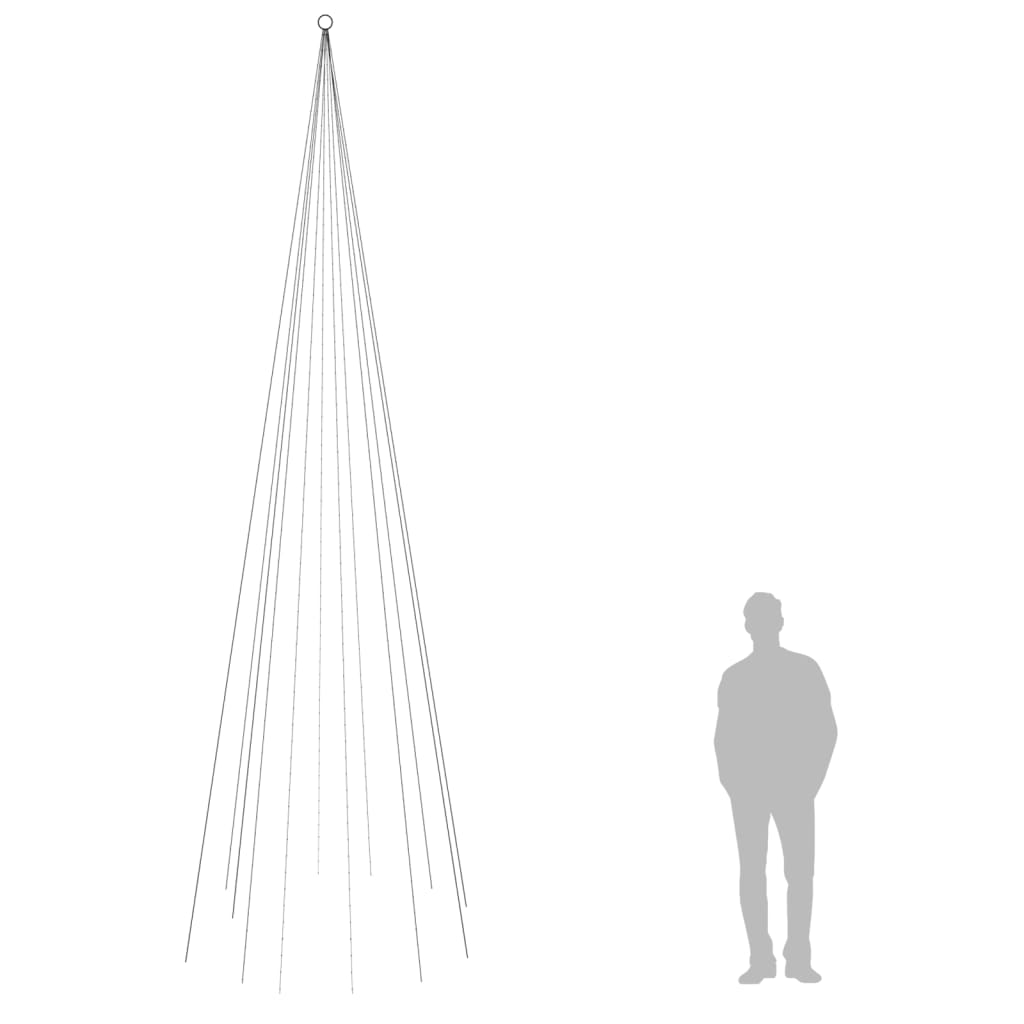 Julgran Utomhus på flaggstång färgglada 732 LEDs 500 cm