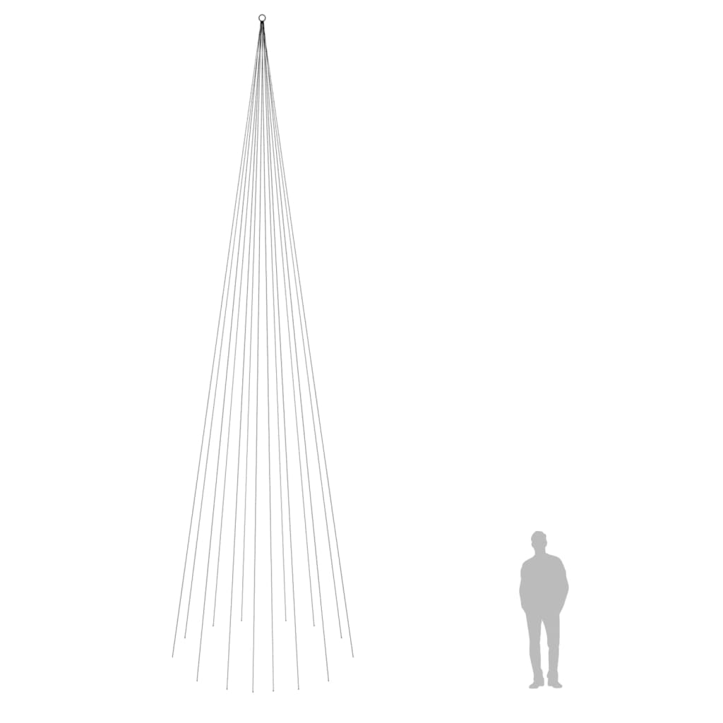 Julgran Utomhus på flaggstång kallvit 1134 LEDs 800 cm