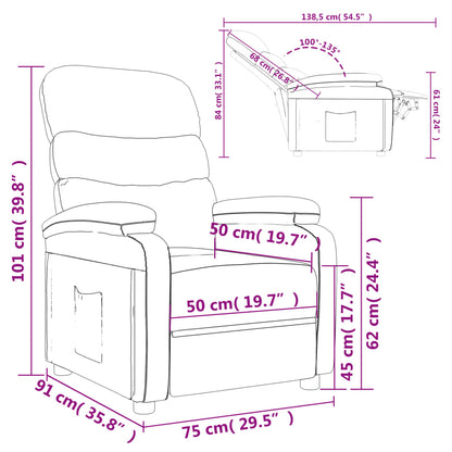 Nojatuoli Recliner taupe kangasta