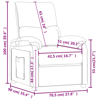 Fåtölj ljusgrå Recliner tyg