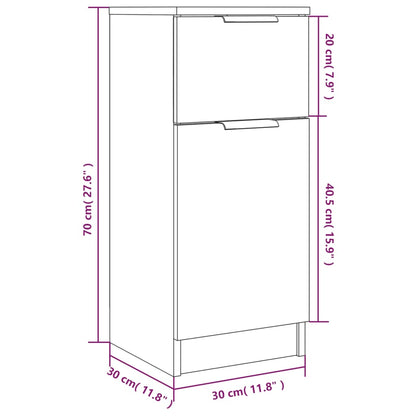 Skänk Sonoma ek 2 st 30x30x70 cm