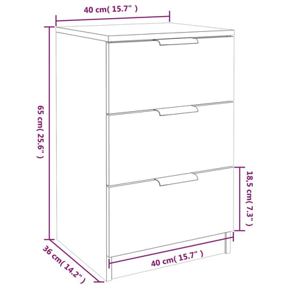 Sängbord Nattduksbord vit 40x36x65 cm