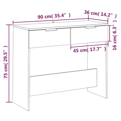 Avlastningsbord konsolbord vit 90x36x75 cm