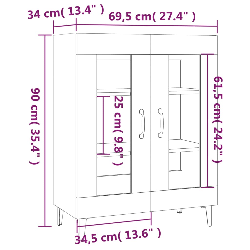 Skänk Sonoma ek 69,5x34x90 cm