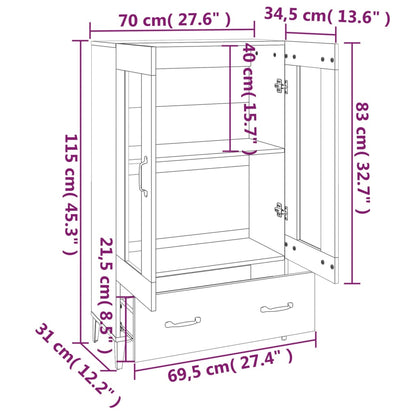 Skåp svart 70x31x115 cm