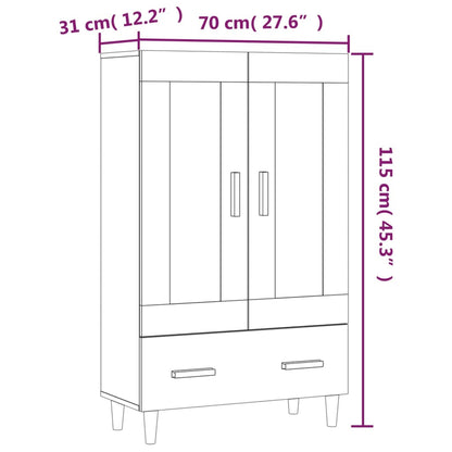 Skåp svart 70x31x115 cm