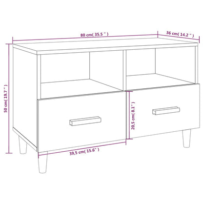 TV-möbel vit högglans TV-bänk 80x36x50 cm