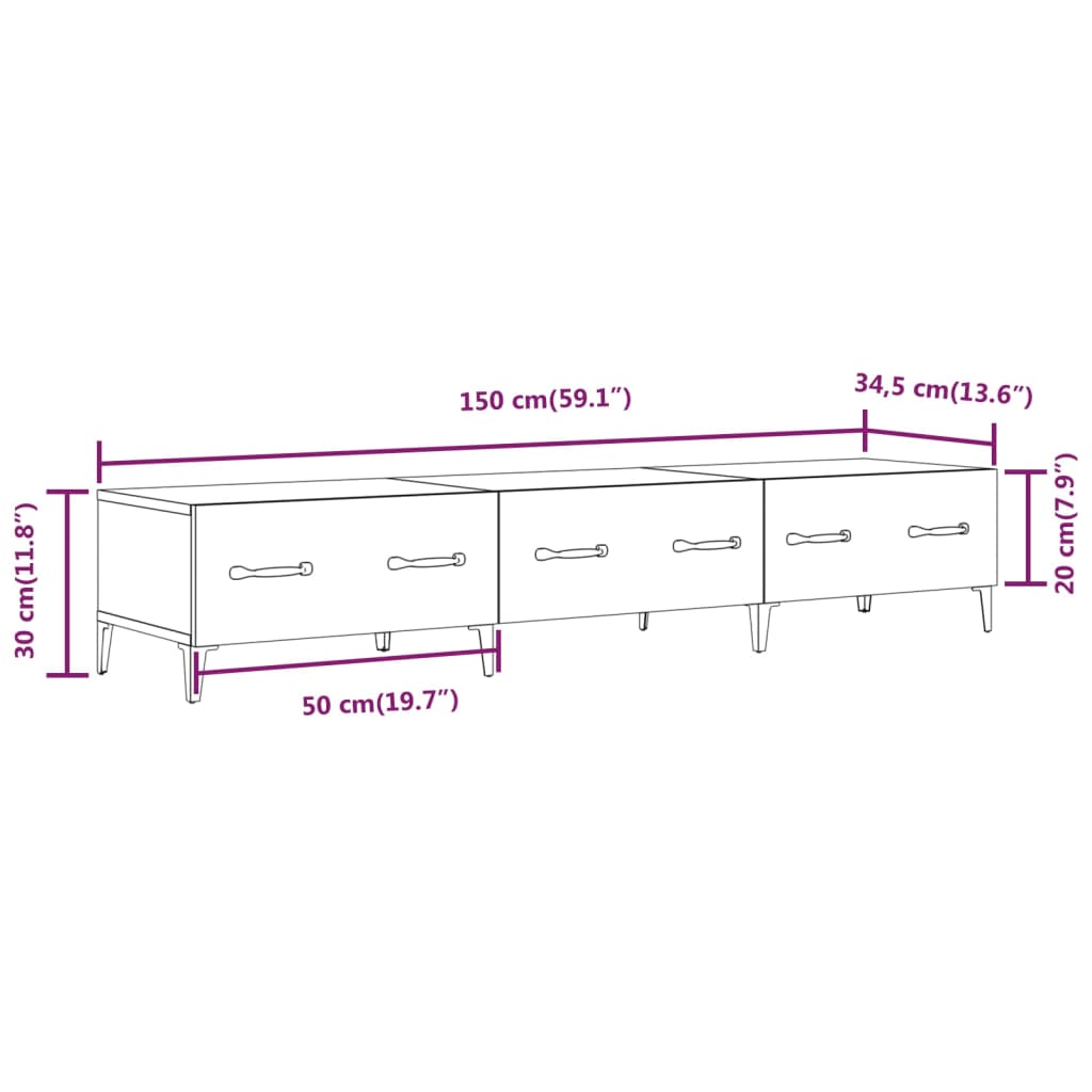 TV-möbel sonoma ek TV-bänk 150x34,5x30 cm