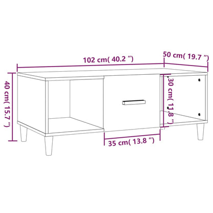 Soffbord vit högglans 102x50x40 cm