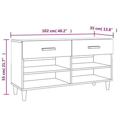 Kenkäteline Kenkäkaappi musta 102x35x55 cm