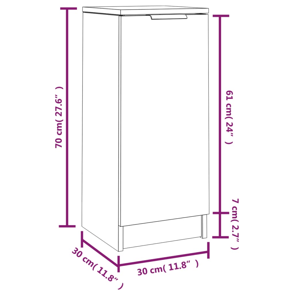 Förvaringsskåp rökfärgad ek 30x30x70 cm konstruerat trä