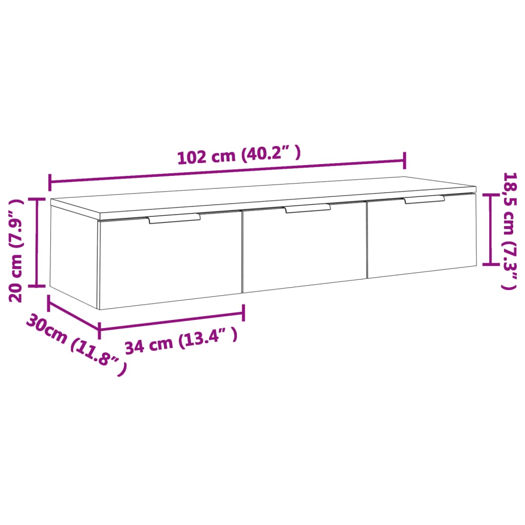 Seinäkaappi ruskea tammi 102x30x20 cm