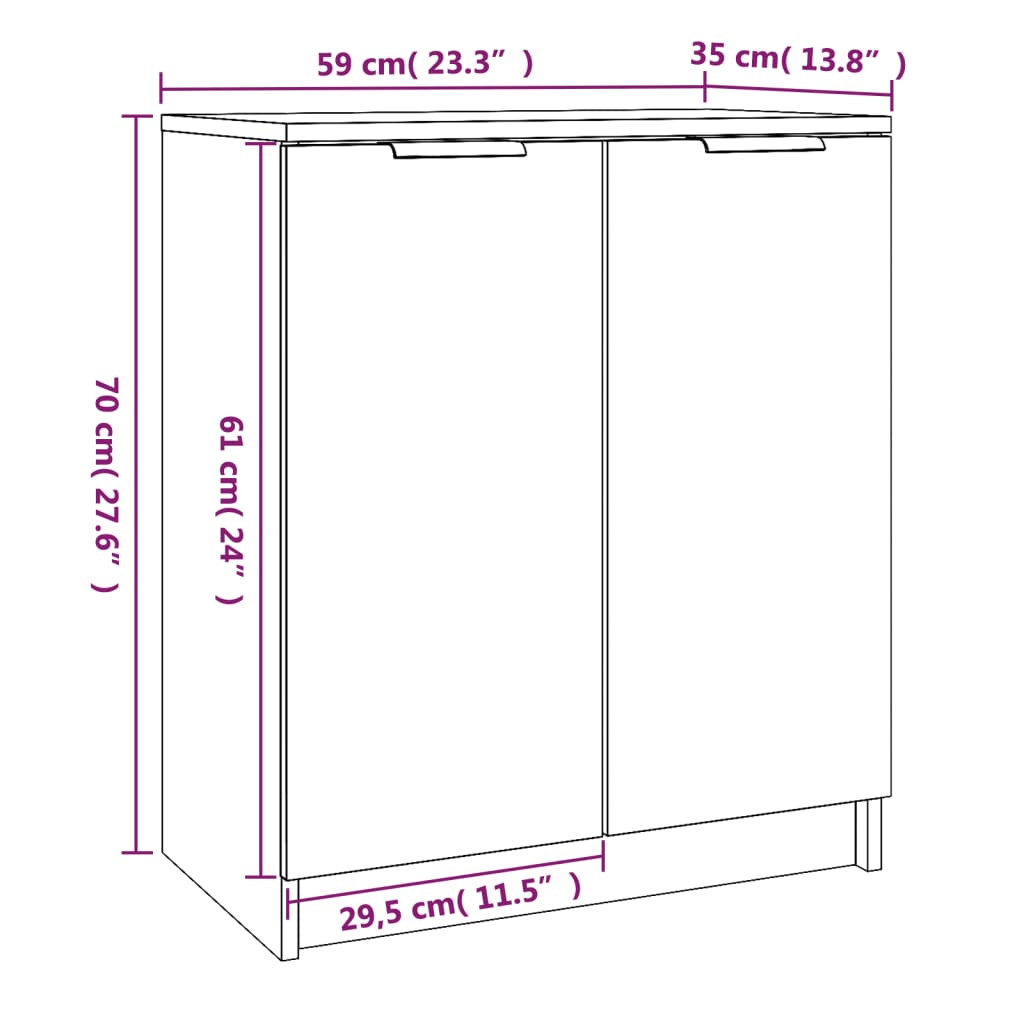 Kenkäteline Kenkäkaappi tammi savunvärinen 59x35x70 cm