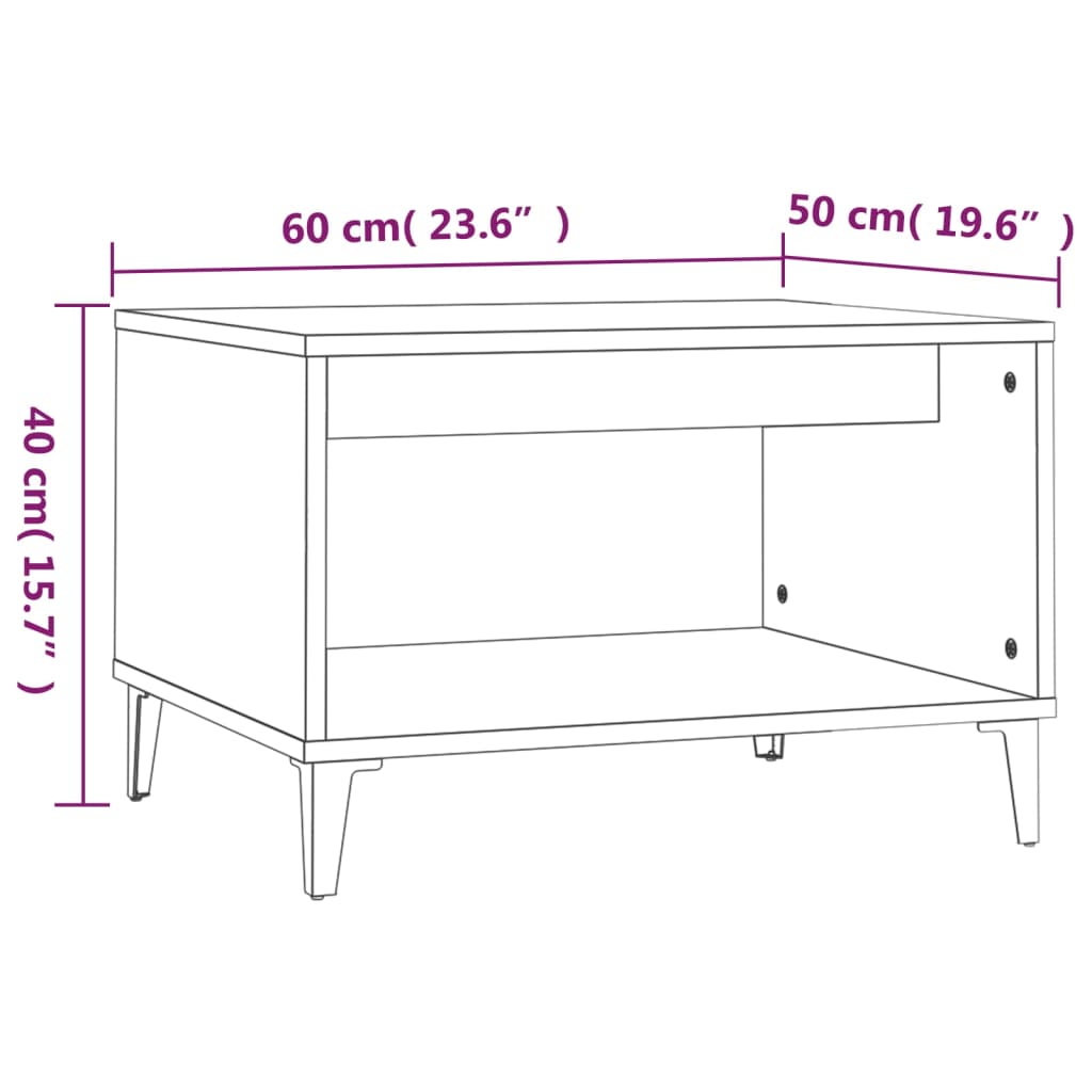 Soffbord brun ek 60x50x40 cm