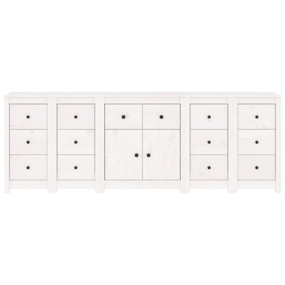 Skänk Vit 230x35x80 cm massiv furu