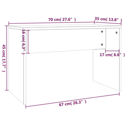 Sminkbord set betonggrå 86,5x35x136 cm