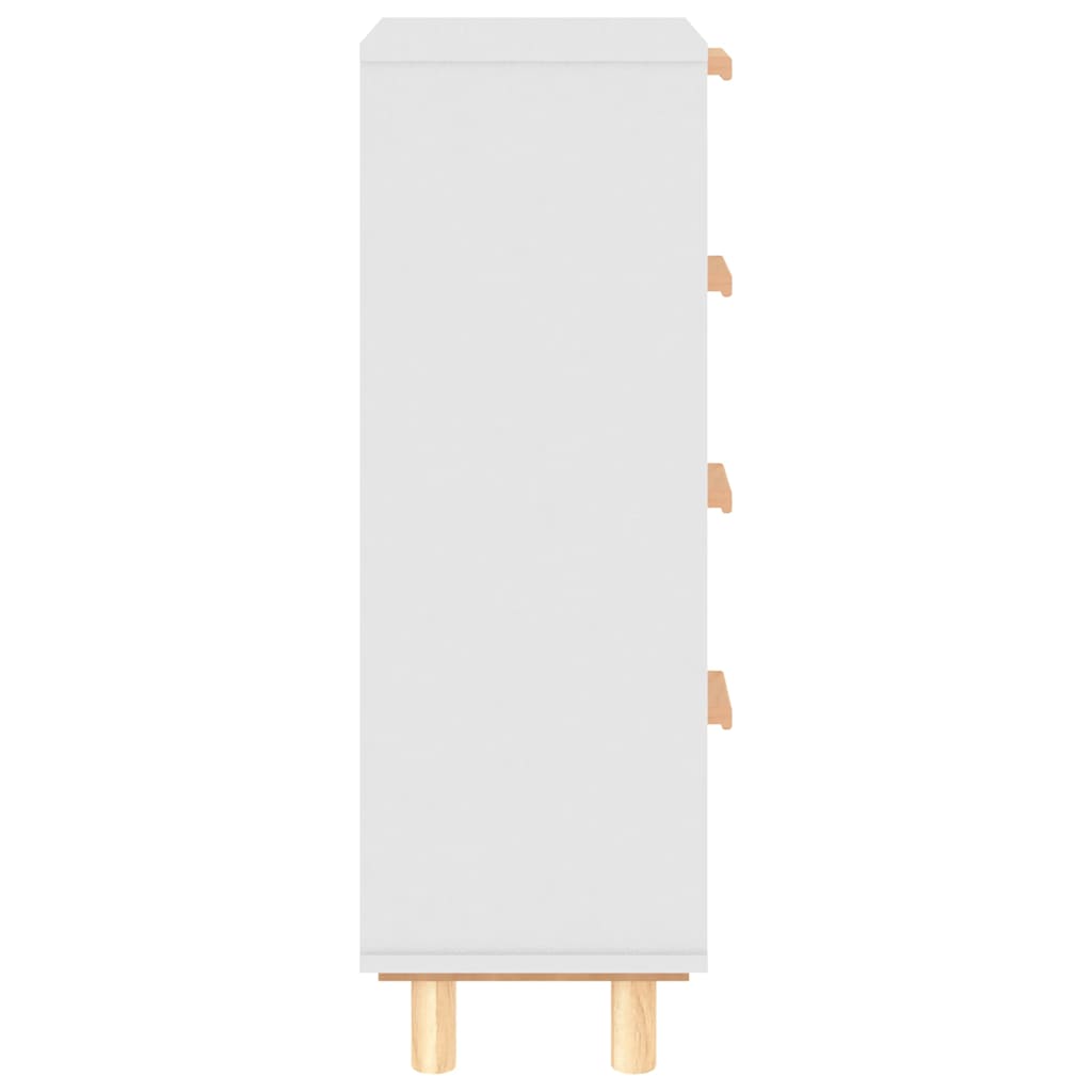 Skänk Vit 40x30x90 cm massiv furu och naturlig rotting