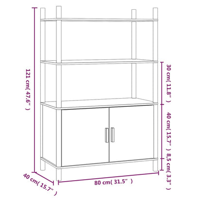 Högskåp vit 80x40x121 cm konstruerat trä