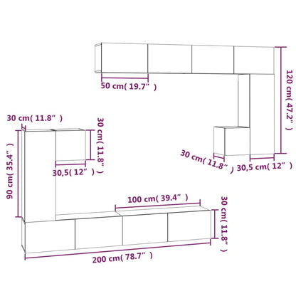 TV-möbel sonoma ek 37x37x72 cm Väggmonterad TV-bänk