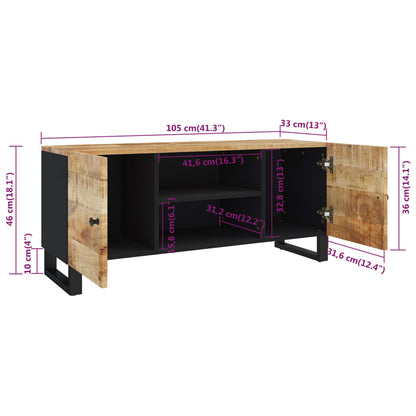 TV-möbel massiv trä mangoträ TV-bänk 105x33x46 cm