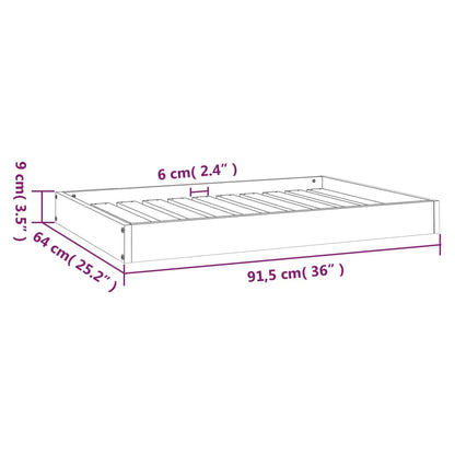 Hundsäng Hundbädd vit 91,5x64x9 cm massiv furu