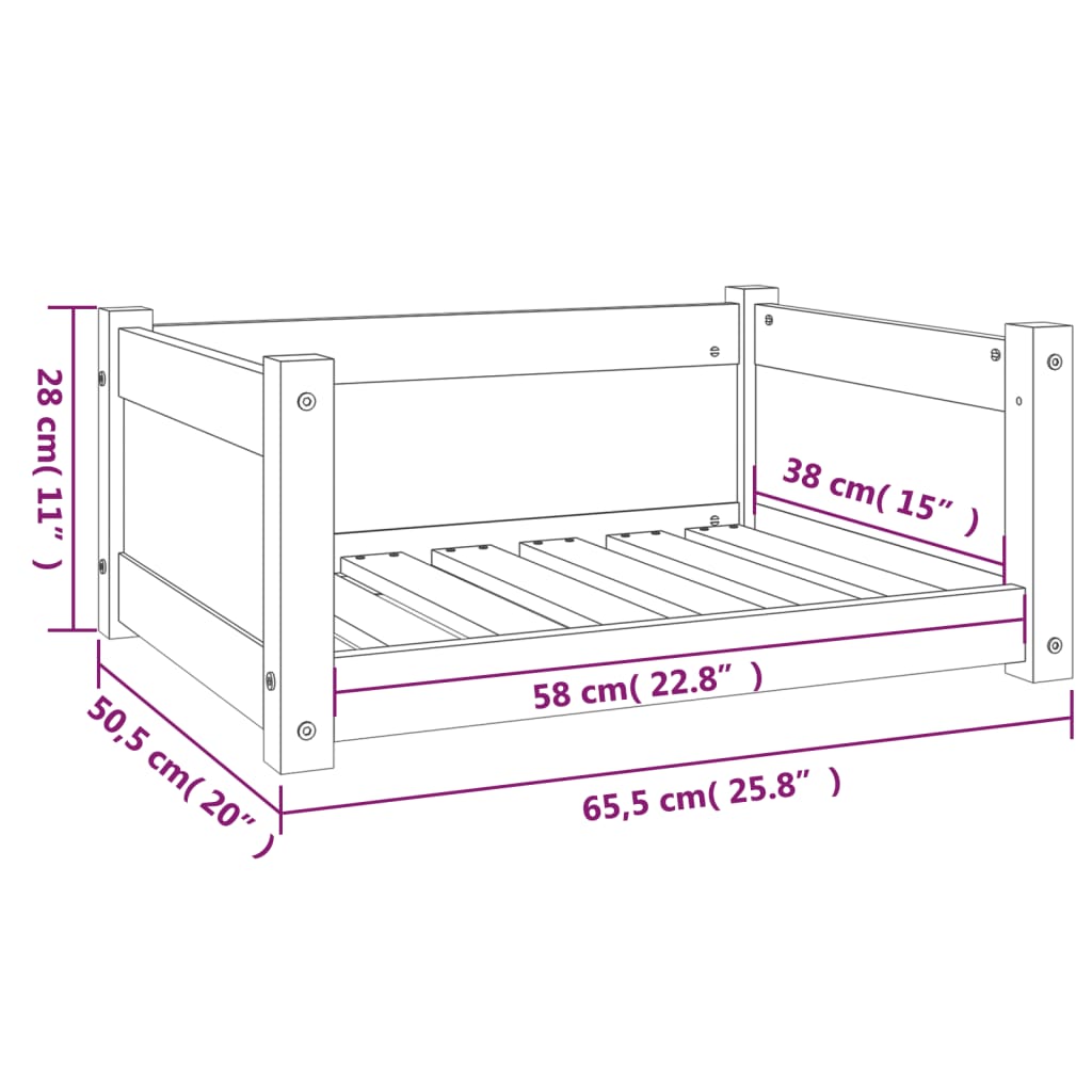 Koiran sänky Koiran sänky hunajaruskea 65,5x50,5x28 massiivimäntyä