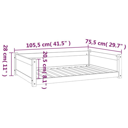 Hundsäng Hundbädd vit 105,5x75,5x28 massiv furu