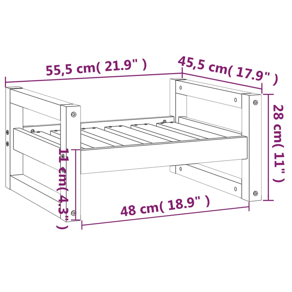 Hundsäng Hundbädd natur 55,5x45,5x28 massiv furu