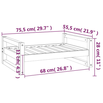 Hundsäng Hundbädd vit 75,5x55,5x28 massiv furu