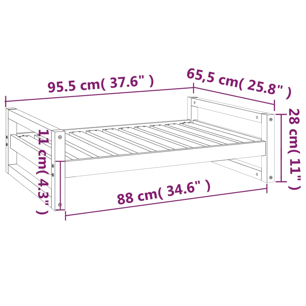 Koiran sänky Natural koiran sänky 95,5x65,5x28 massiivimäntyä