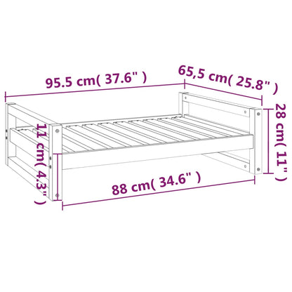 Koiran sänky Koiran sänky musta 95,5x65,5x28 massiivimäntyä