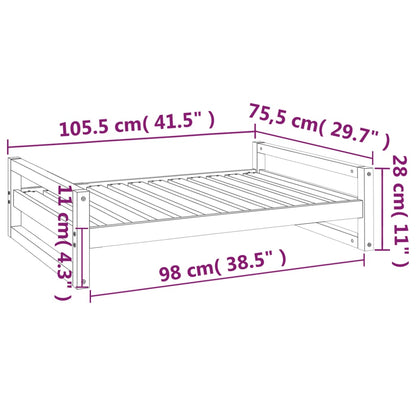 Hundsäng Hundbädd svart 105,5x75,5x28 massiv furu