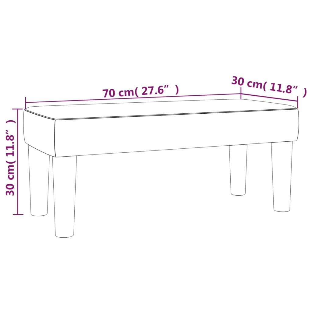 Sittbänk svart 70x30x30 cm tyg