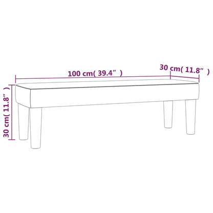 Sittbänk vit 100x30x30 cm tyg