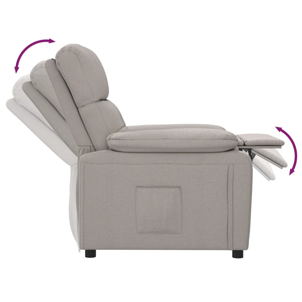 Nojatuoli Recliner taupe kangasta