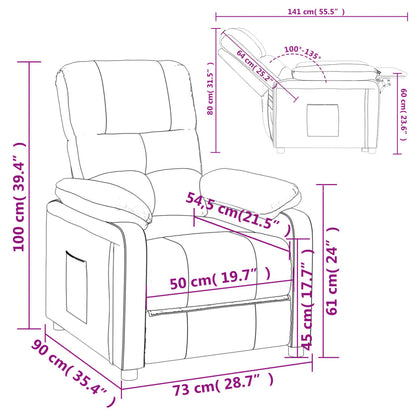 Nojatuoli Recliner taupe kangasta